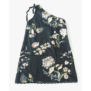 Anthropologie MAEVE Ashbury Moody Floral One Shoulder Studded Lace Size 10